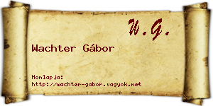 Wachter Gábor névjegykártya